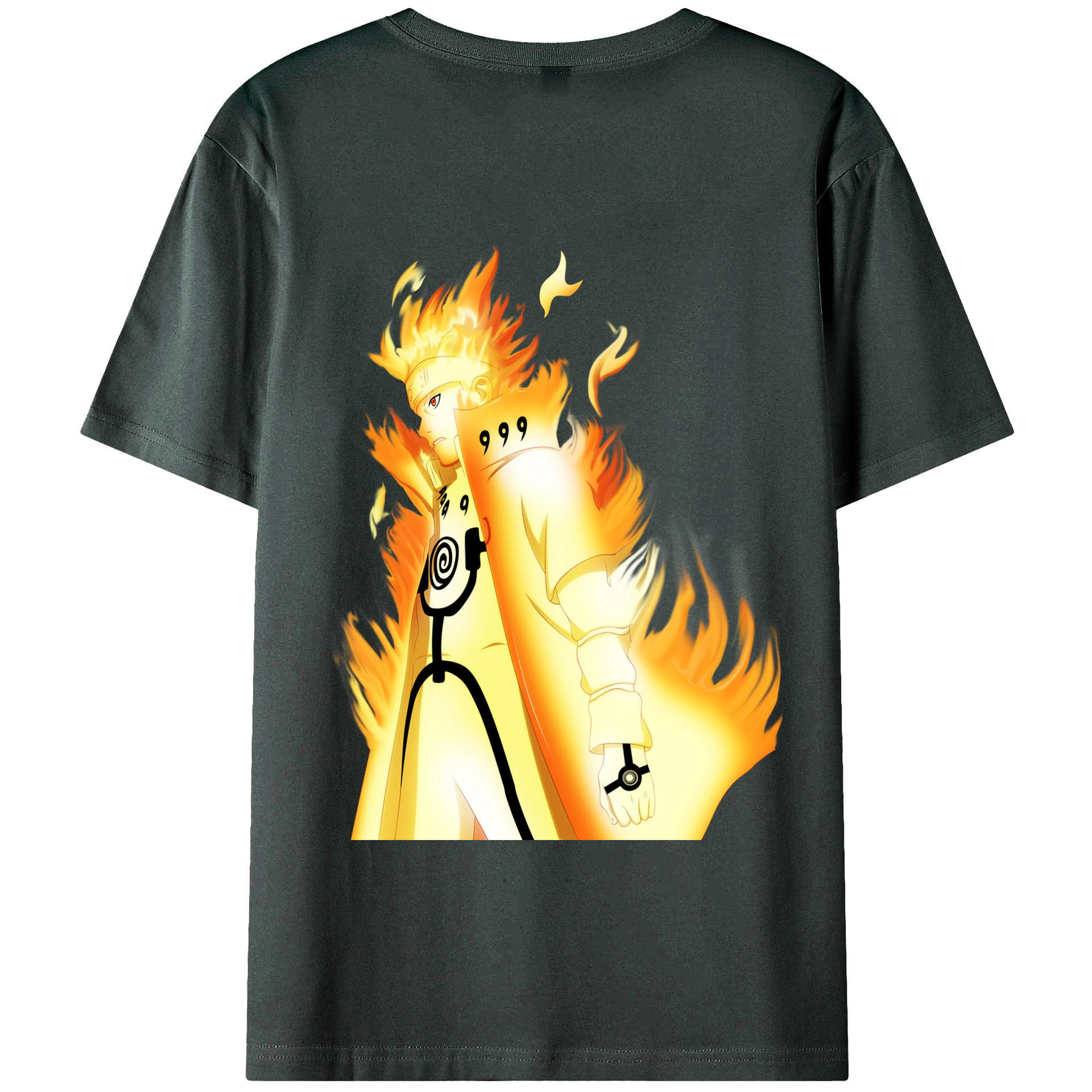 （画像用） NARUTO -ナルト- うずまき ナルト Uzumaki Naruto 綿100％ メンズ半袖Tシャツ（バックプリント） 通気性